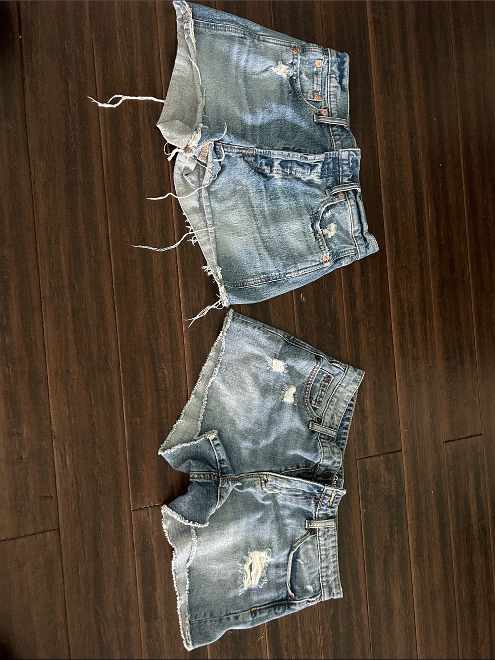 GAP Light Blue Distressed Denim Shorts Set